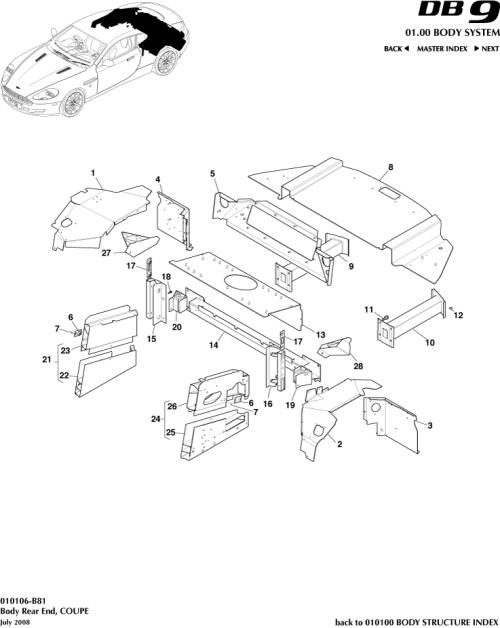 Part Diagram for Aston Martin 6G33-375732-AA