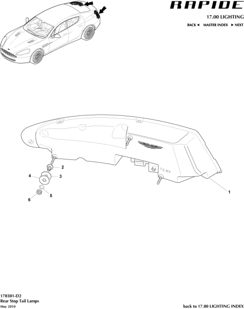 Part Diagram for Aston Martin DG33-37-10791
