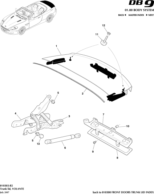 Part Diagram for Aston Martin 4G43-L40110-BH