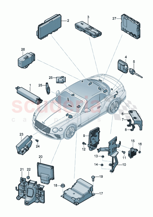 Part Diagram for Bentley 971927329B
