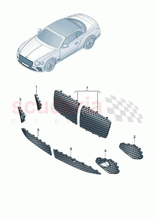 Part Diagram for Bentley 3SD807675C