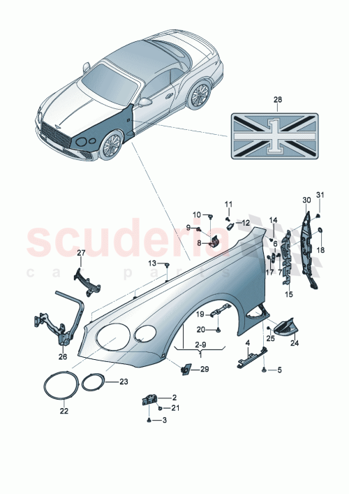 Part Diagram for Bentley 3SD821111
