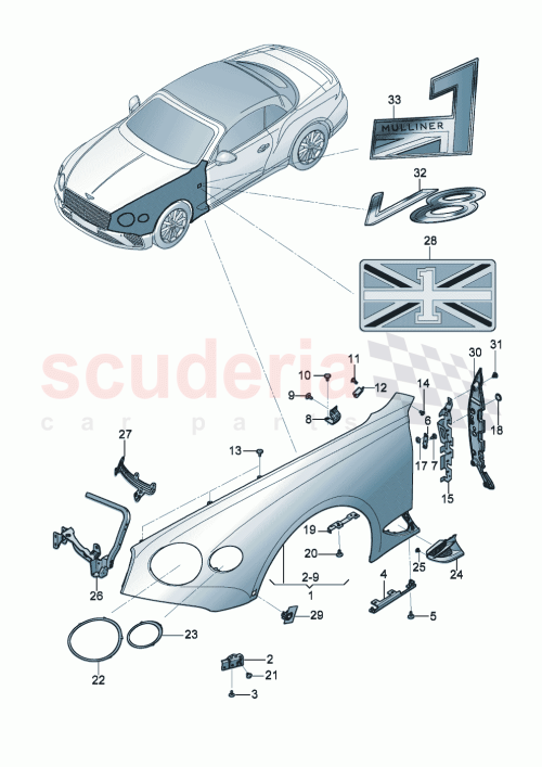 Part Diagram for Bentley 3SD853675C