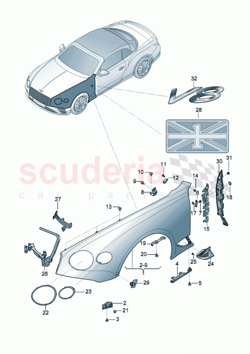 Part Diagram for Bentley 3SD821274G