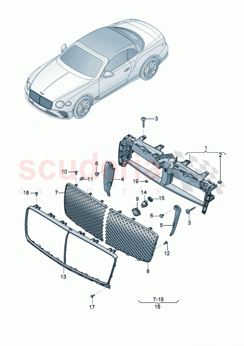 Part Diagram for Bentley 3SD807961A
