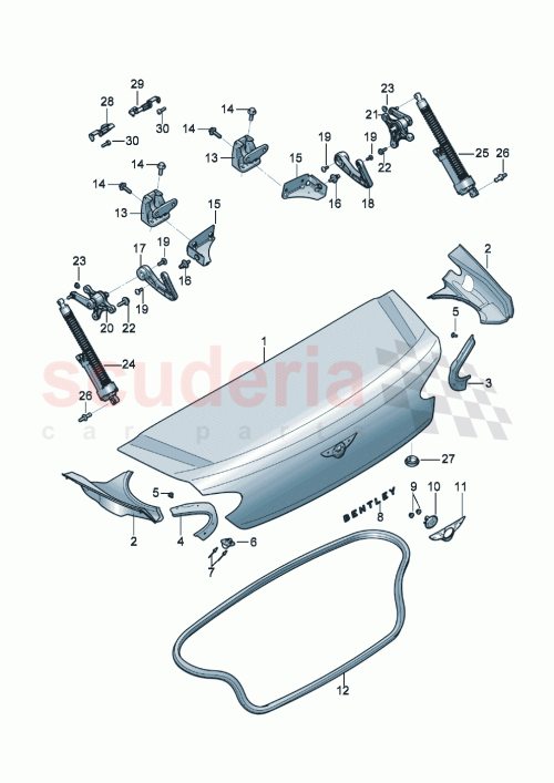 Part Diagram for Bentley 3SD827299B