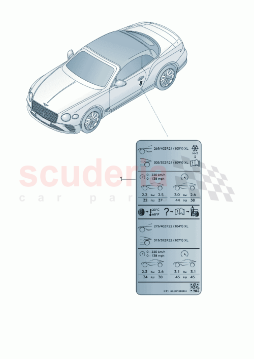 Part Diagram for Bentley 3SD010000HH