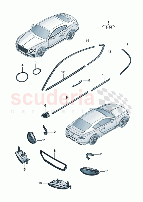 Part Diagram for Bentley 3SD713243