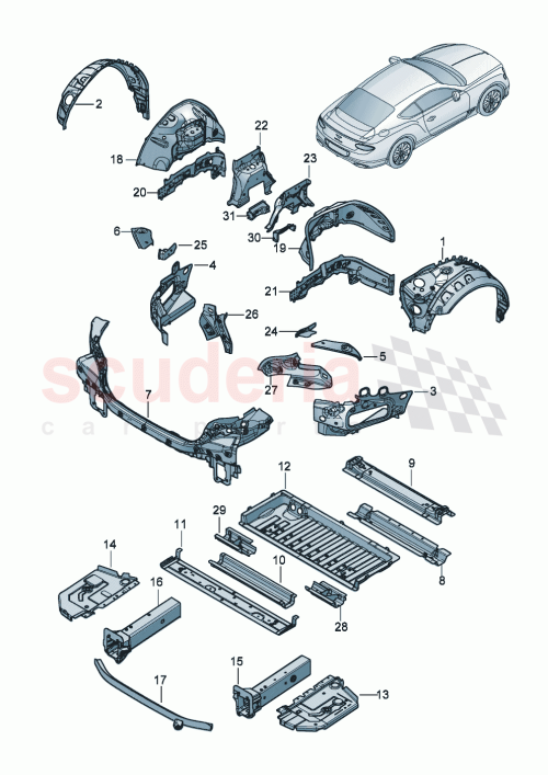 Part Diagram for Bentley 3SD810690H