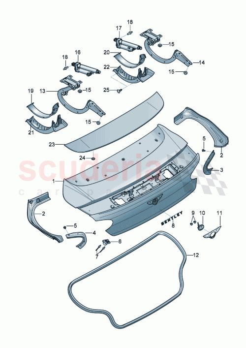 Part Diagram for Bentley 3SD827851E