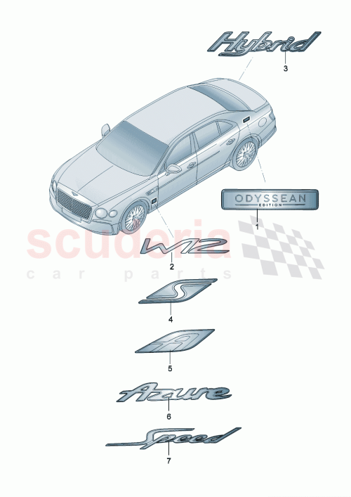 Part Diagram for Bentley 3SE853675K