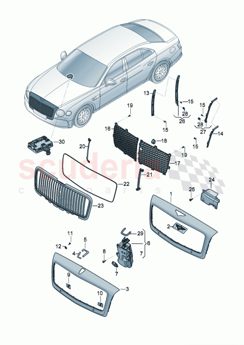 Part Diagram for Bentley 3SE 853 617 AA