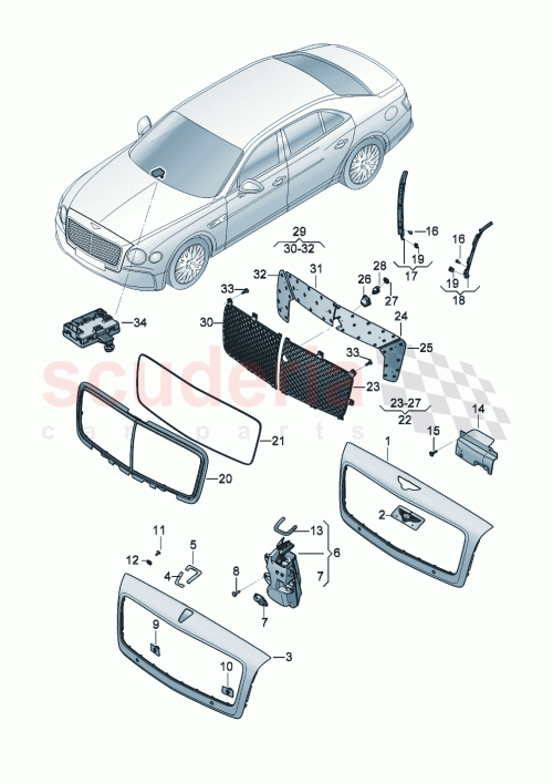 Part Diagram for Bentley 3SE853667L