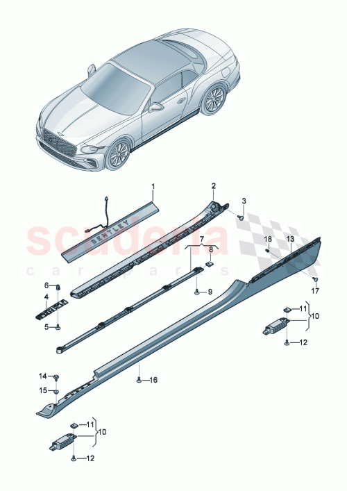 Part Diagram for Bentley 3SD853851K