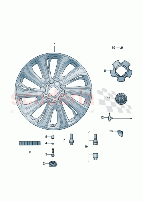 Part Diagram for Bentley 3SA601025FG