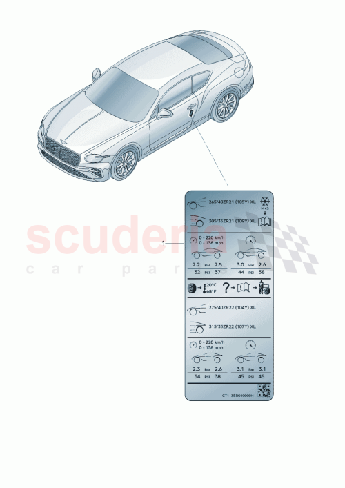 Part Diagram for Bentley 3SD010000JQ