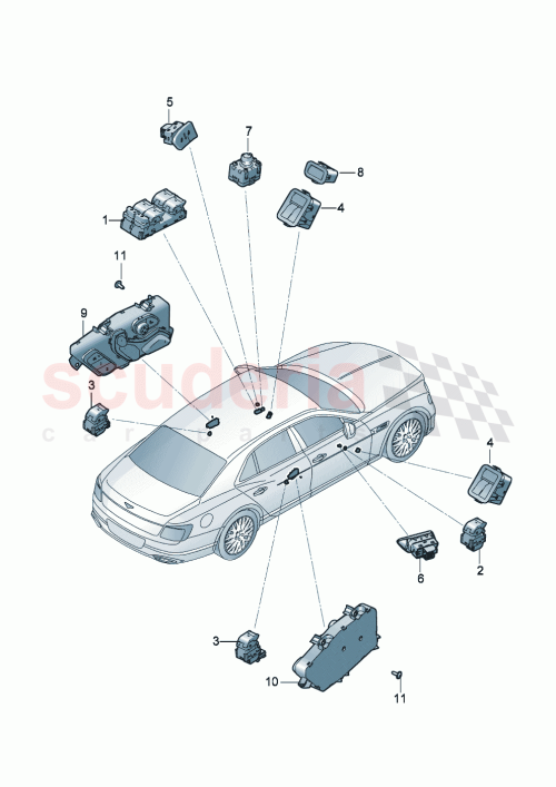 Part Diagram for Bentley 3SE959851A