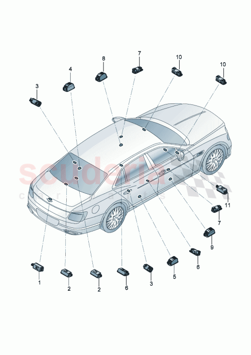 Part Diagram for Bentley 3SE 947 362 B