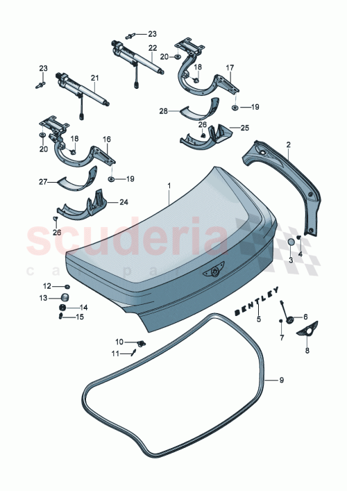 Part Diagram for Bentley 4G5827489A