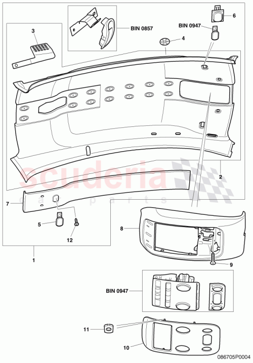 Part Diagram for Bentley 3W8867489D