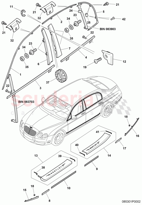Part Diagram for Bentley 3W5854941A