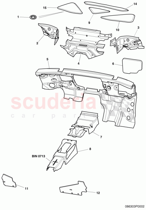 Part Diagram for Bentley 3W7863869G
