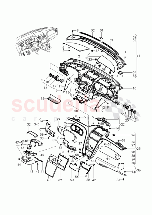 Part Diagram for Bentley 3W1857377DT9