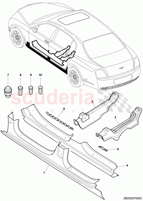 Part Diagram for Bentley 3D0803231C
