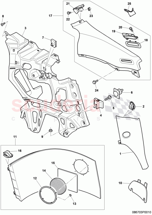 Part Diagram for Bentley 3W8857968A