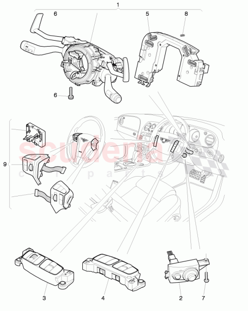 Part Diagram for Bentley 3W5864893A