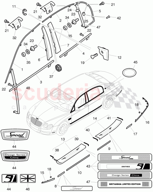Part Diagram for Bentley 3W5 853 714 H