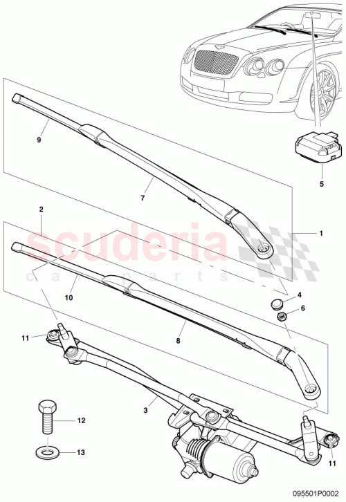 Part Diagram for Bentley 3W2955425D