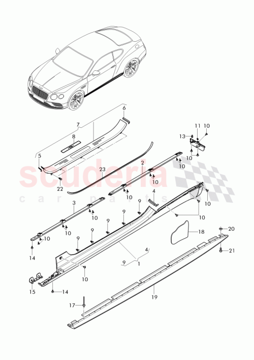 Part Diagram for Bentley 3W8 853 714 AE