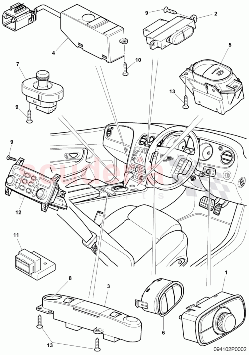 Part Diagram for Bentley 3W0927134D