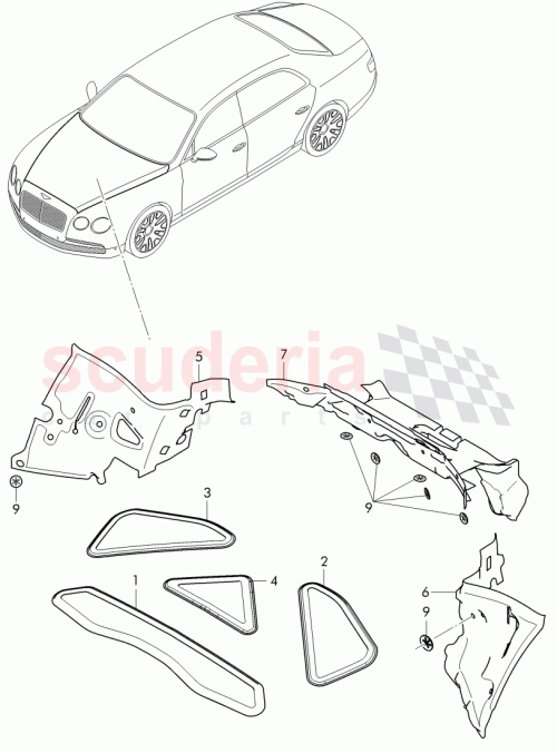 Part Diagram for Bentley 3W0863828B
