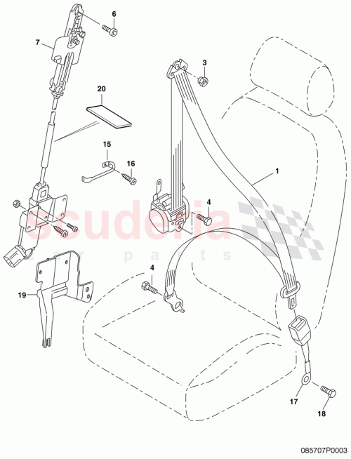 Part Diagram for Bentley 3W5857705A
