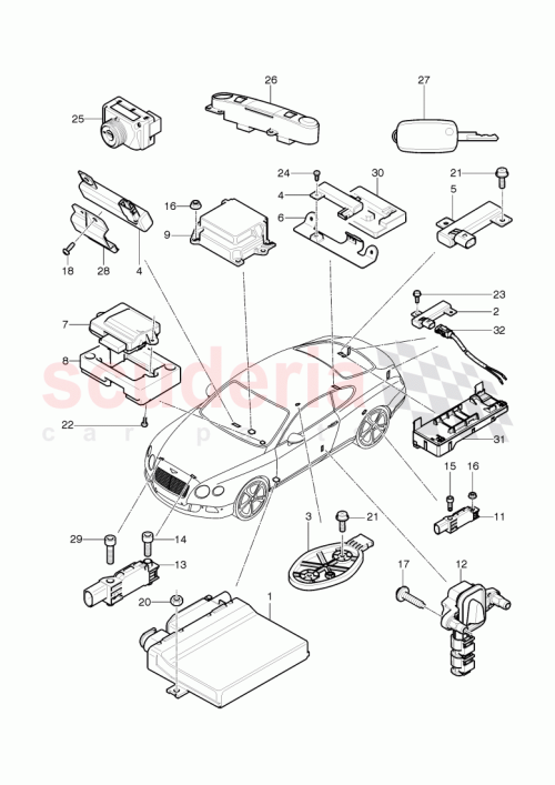 Part Diagram for Bentley 3W3 959 108 B