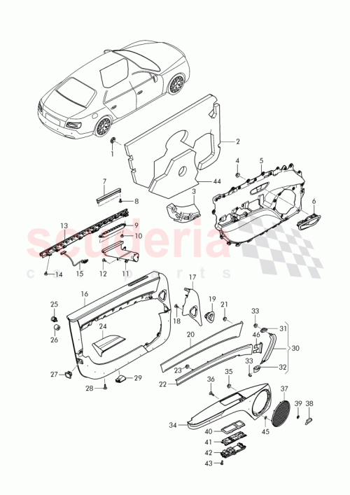 Part Diagram for Bentley 3W3 819 695 A