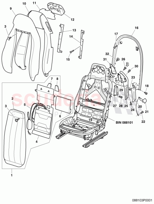 Part Diagram for Bentley 3W0881972A