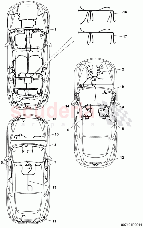 Part Diagram for Bentley 3W0971120P