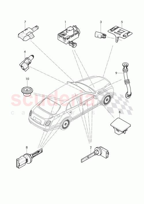 Part Diagram for Bentley 8K0907658E