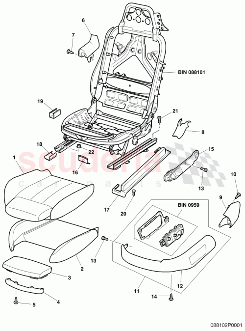 Part Diagram for Bentley 3W3881405A