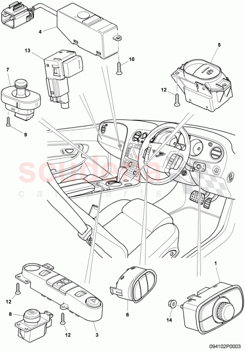Part Diagram for Bentley 3W3919237