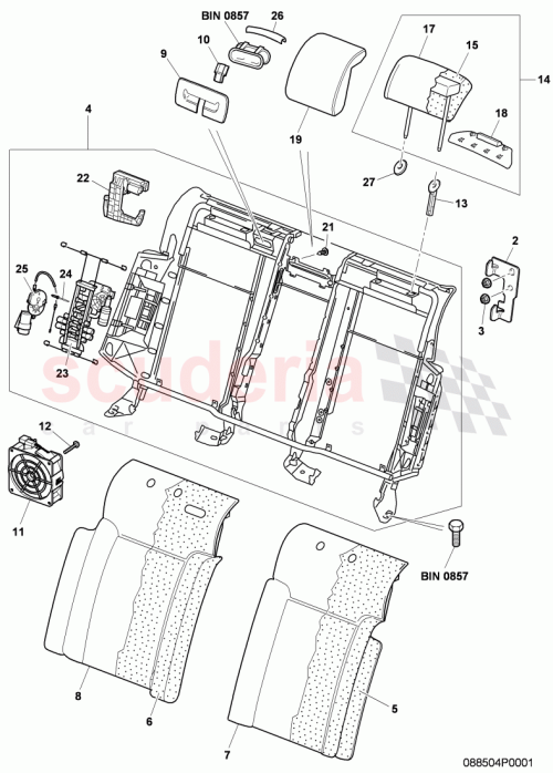 Part Diagram for Bentley 3W5 885 883 J
