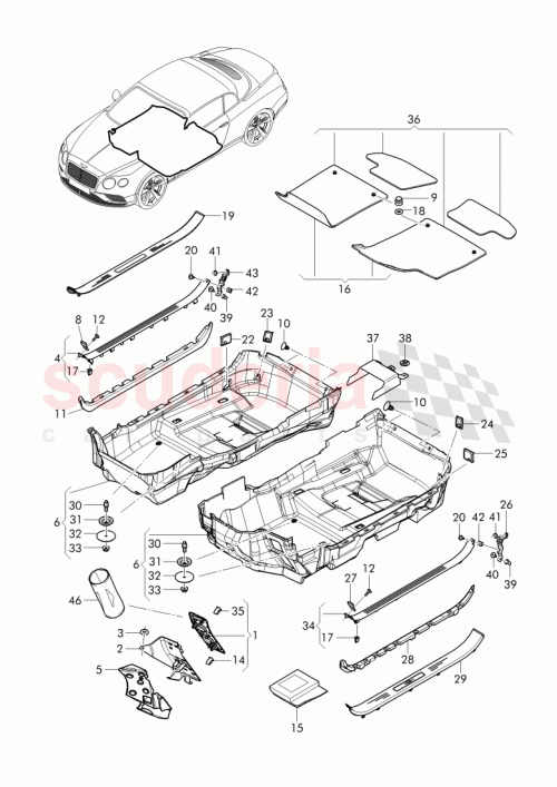 Part Diagram for Bentley 3W7 863 367 D