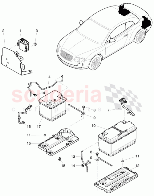 Part Diagram for Bentley 3W7907455