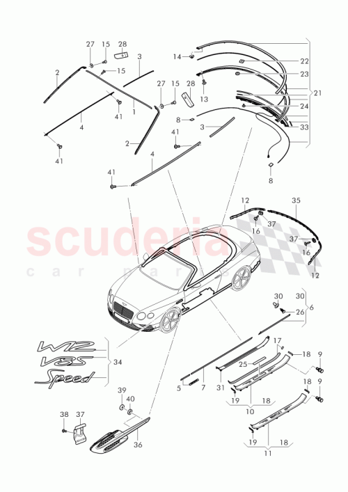 Part Diagram for Bentley 3W7 853 510 H