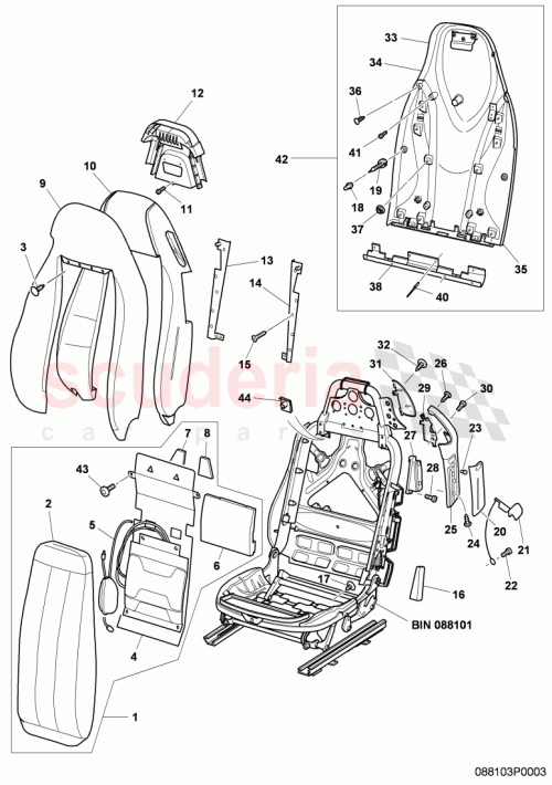 Part Diagram for Bentley 3W3881803D