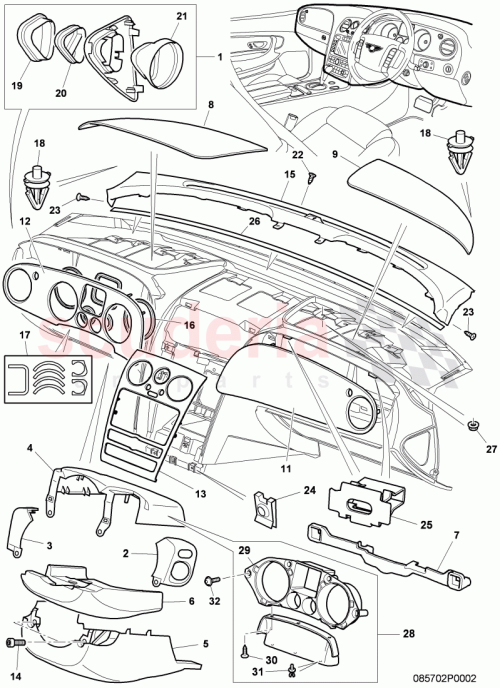 Part Diagram for Bentley 3W0857998A
