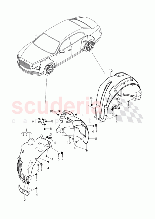 Part Diagram for Bentley 3W3825513